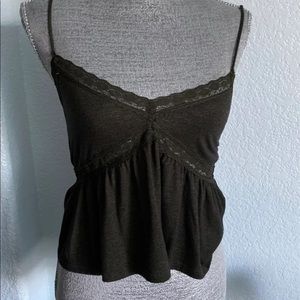 Dark green flare tank top